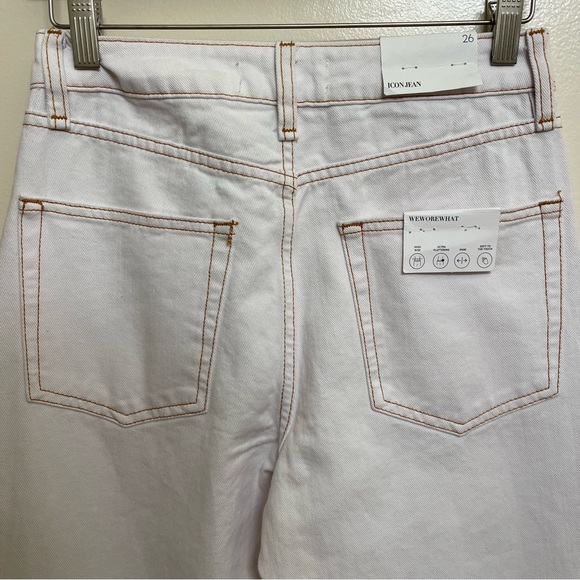 NWT WeWoreWhat White Icon Jean - Straight Leg in Classic Non-Stretch Denim - Picture 13 of 15
